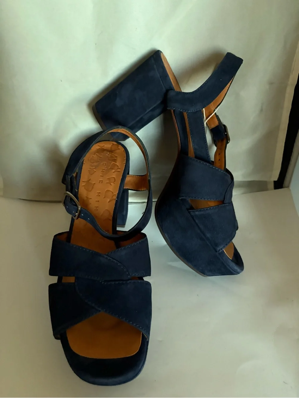 Chie Mihara Navy Suede platform Sandals EU40 US10